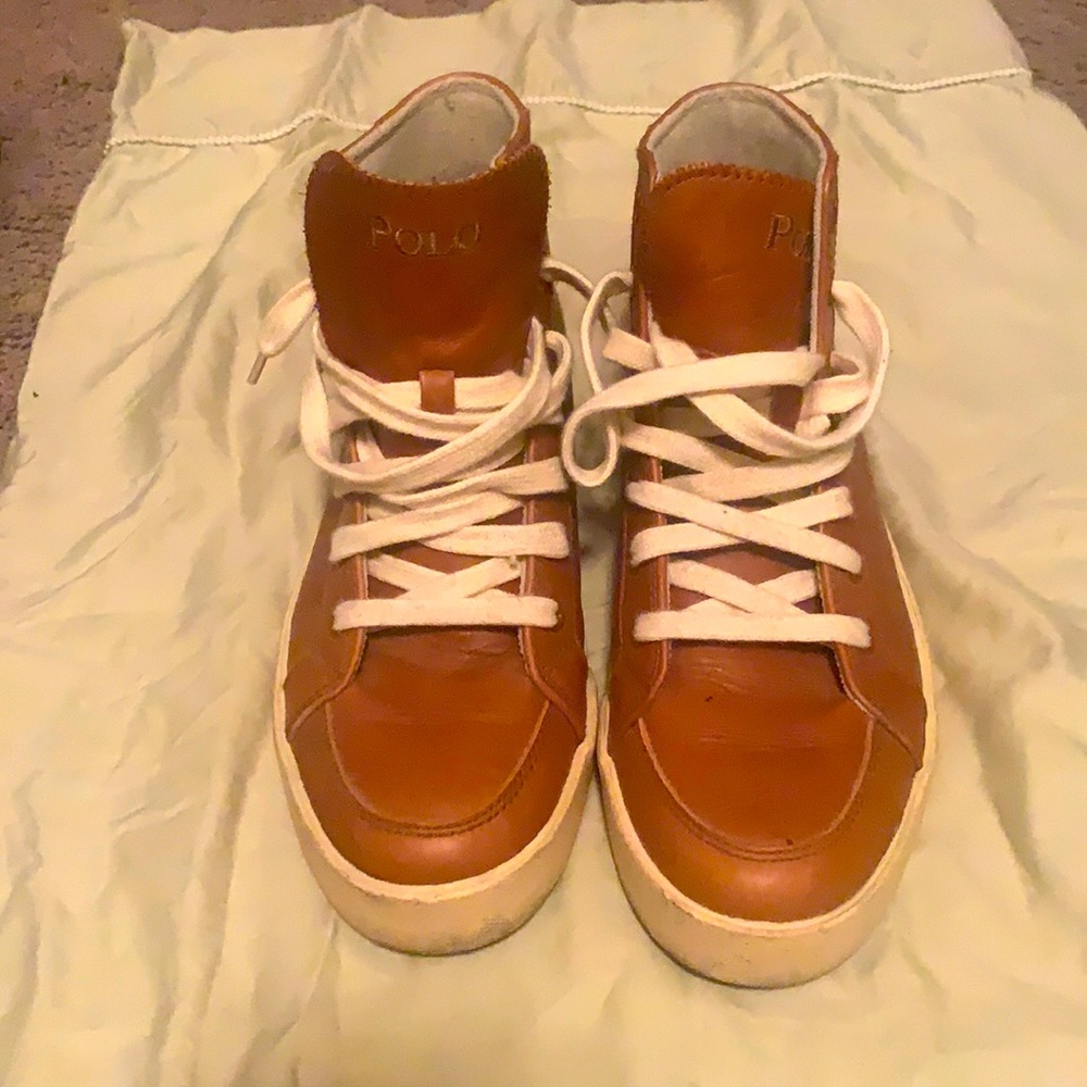 Tan polo high tops